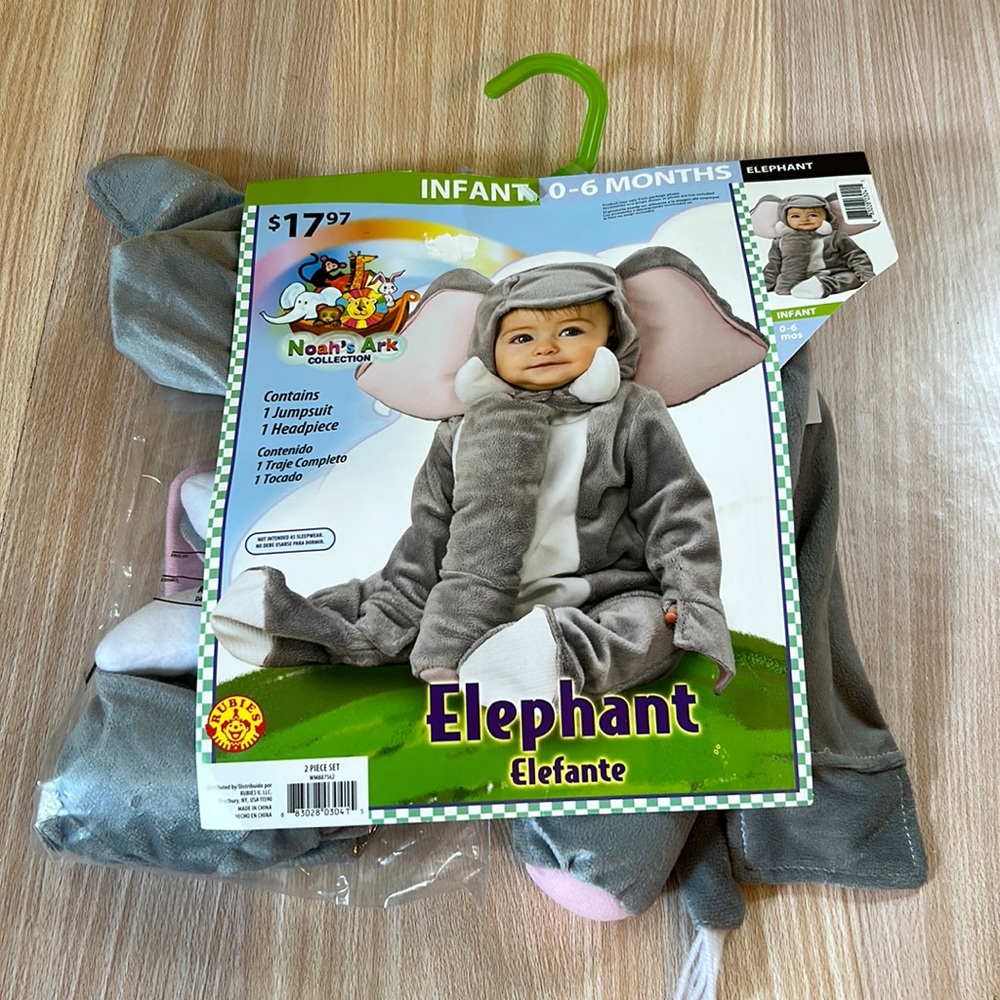 Elephant infant 0-6 months Halloween costume